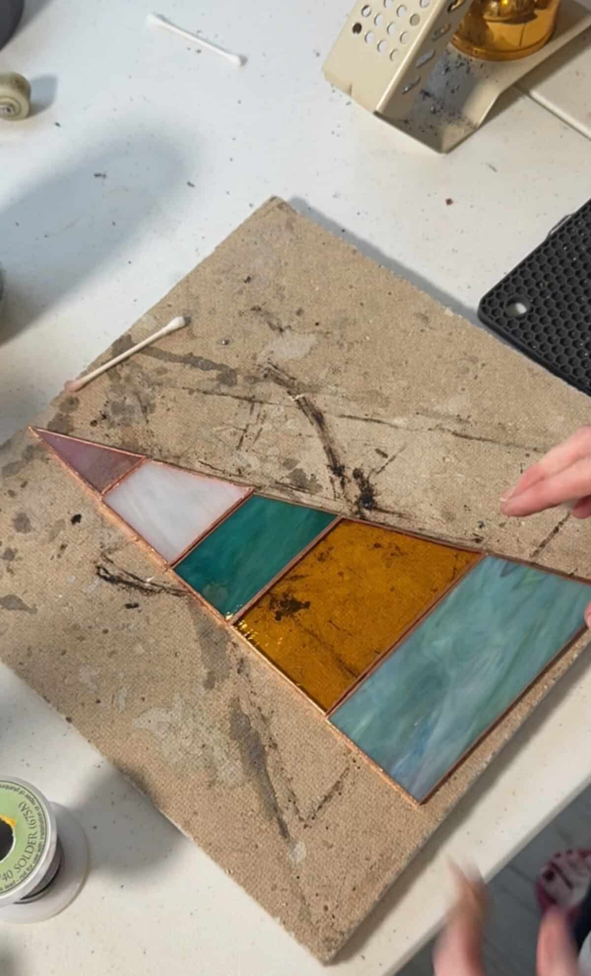 free-standing stained-glass christmas