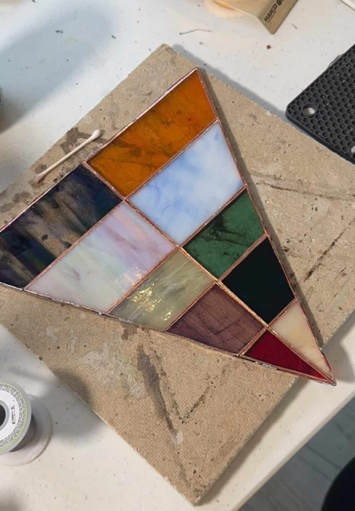 free-standing stained-glass christmas