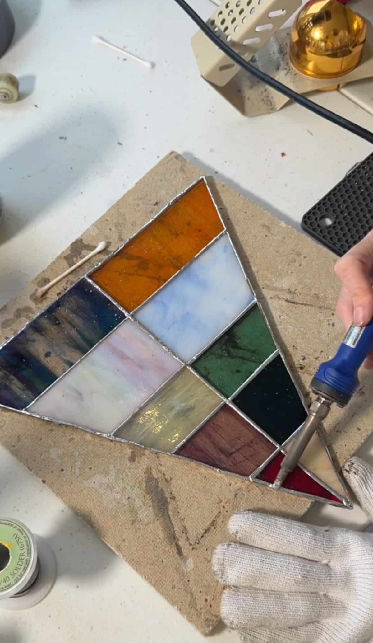 free-standing stained-glass christmas