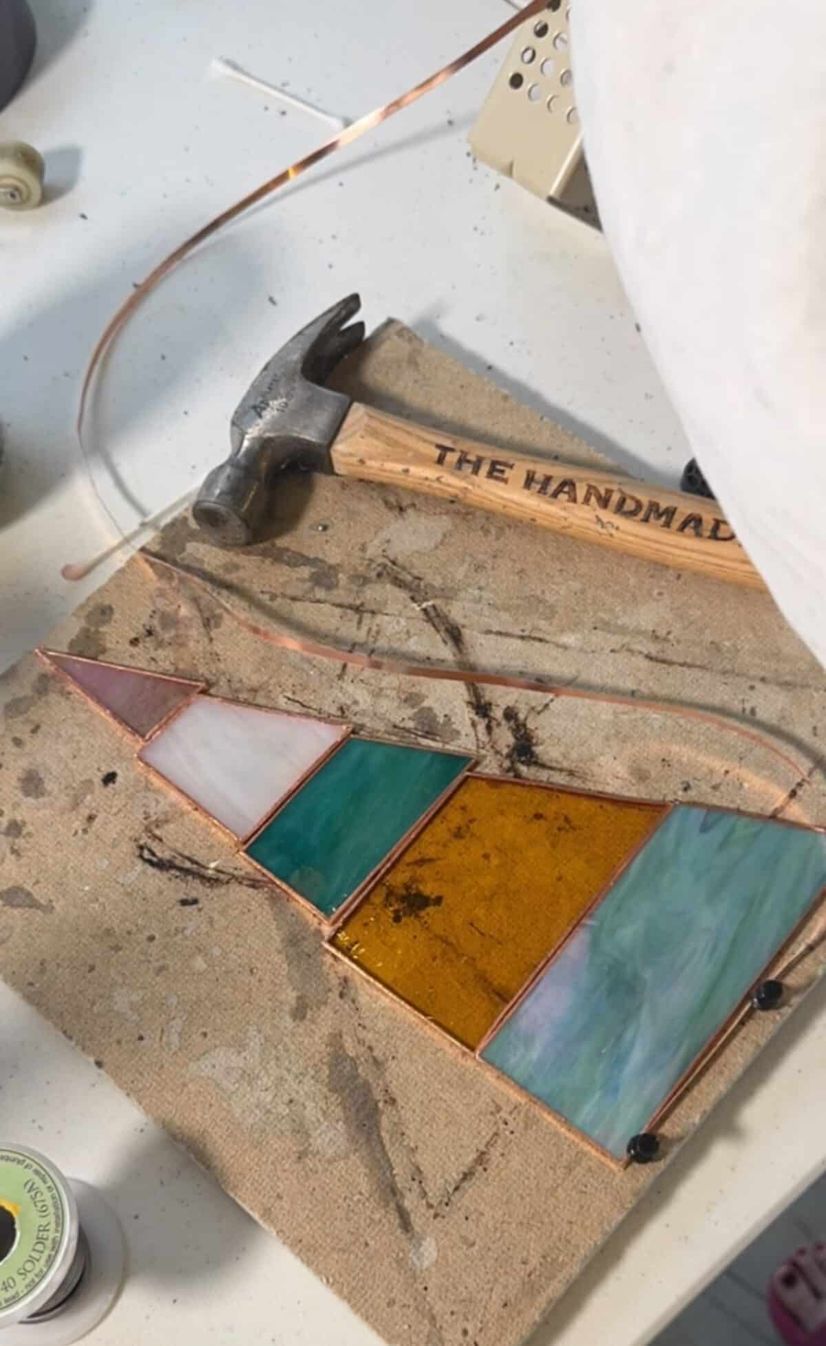 free-standing stained-glass christmas