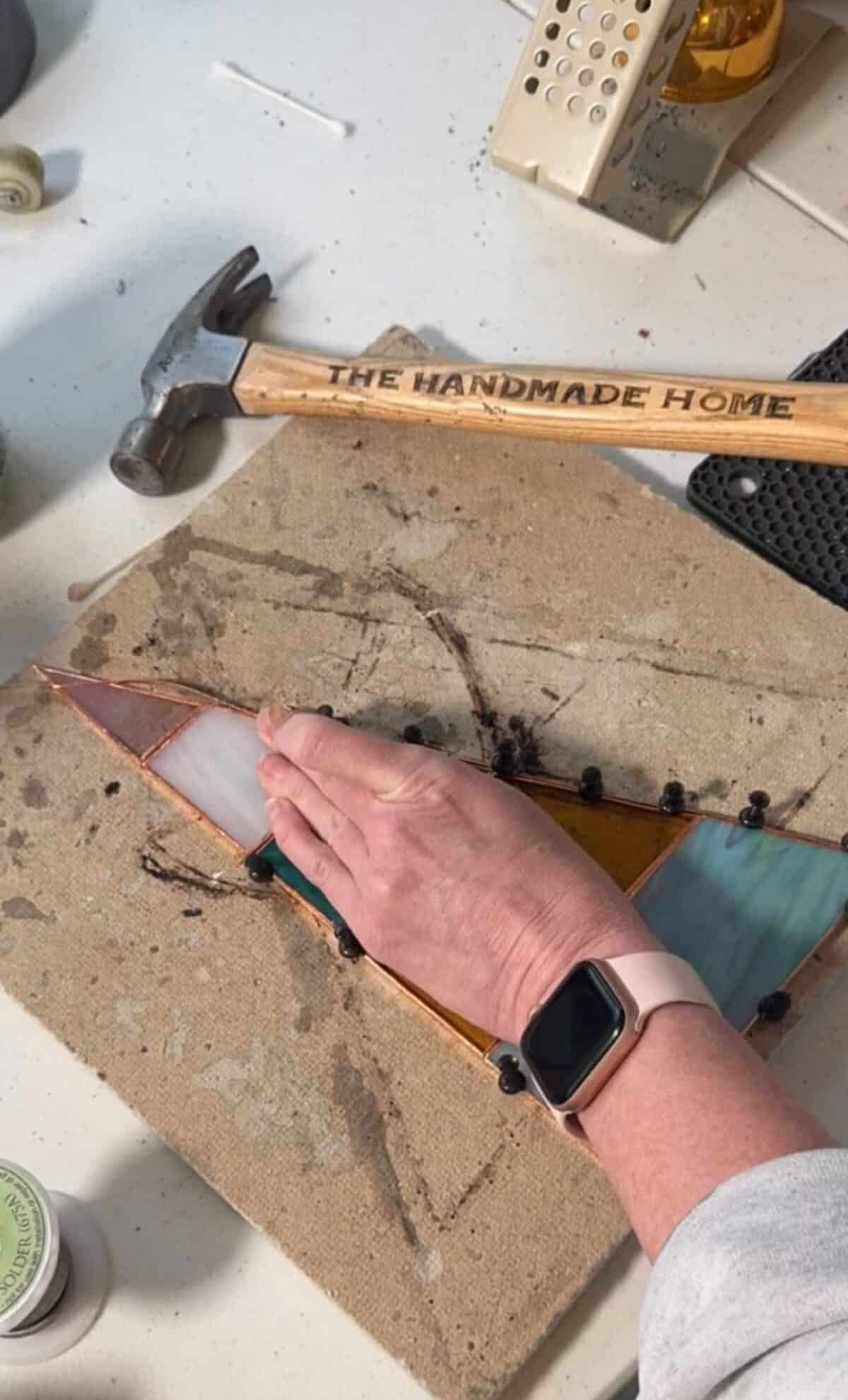 free-standing stained-glass christmas