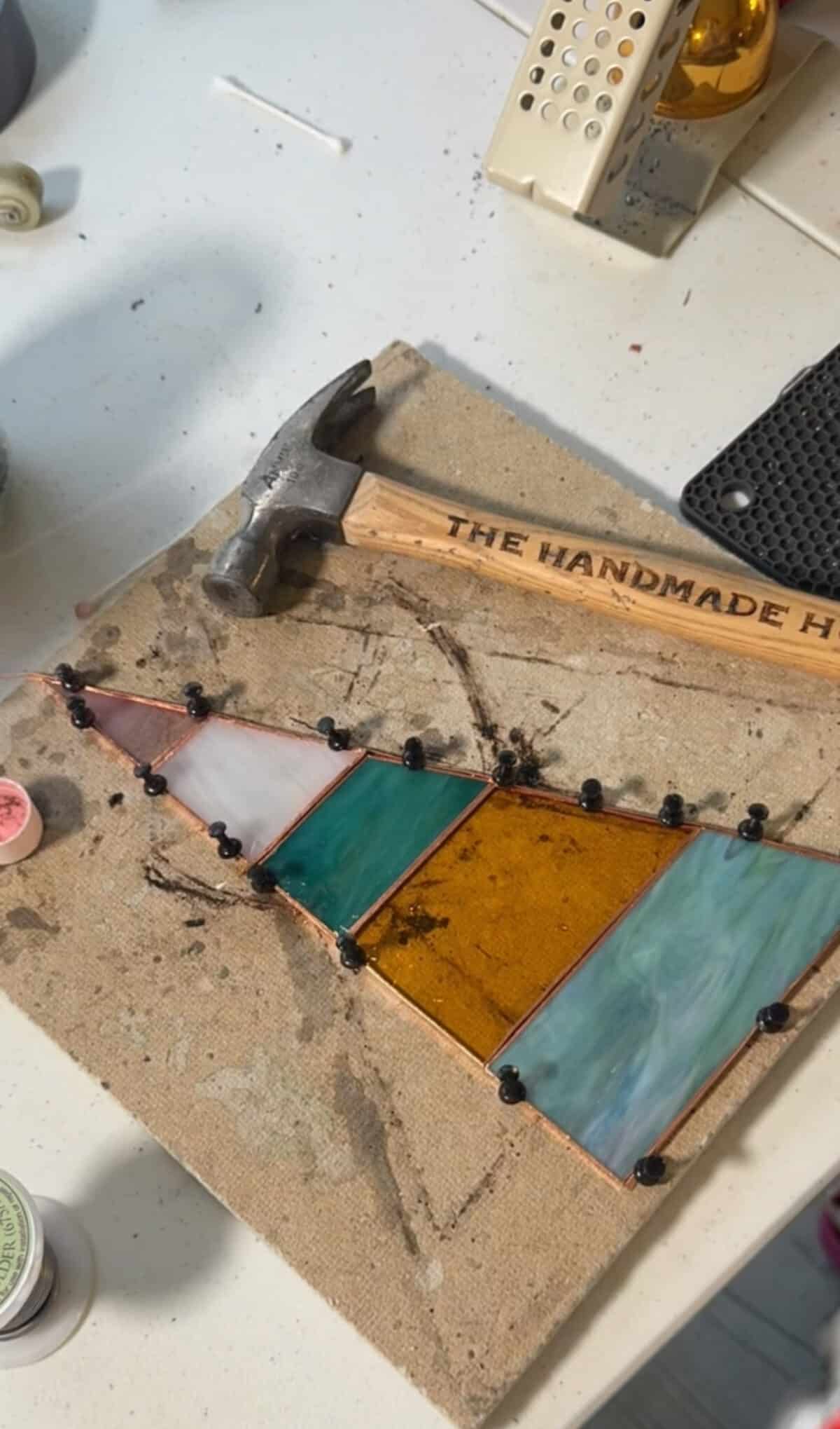 free-standing stained-glass christmas