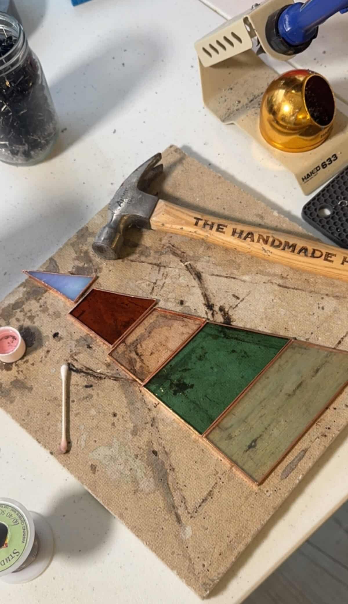 free-standing stained-glass christmas