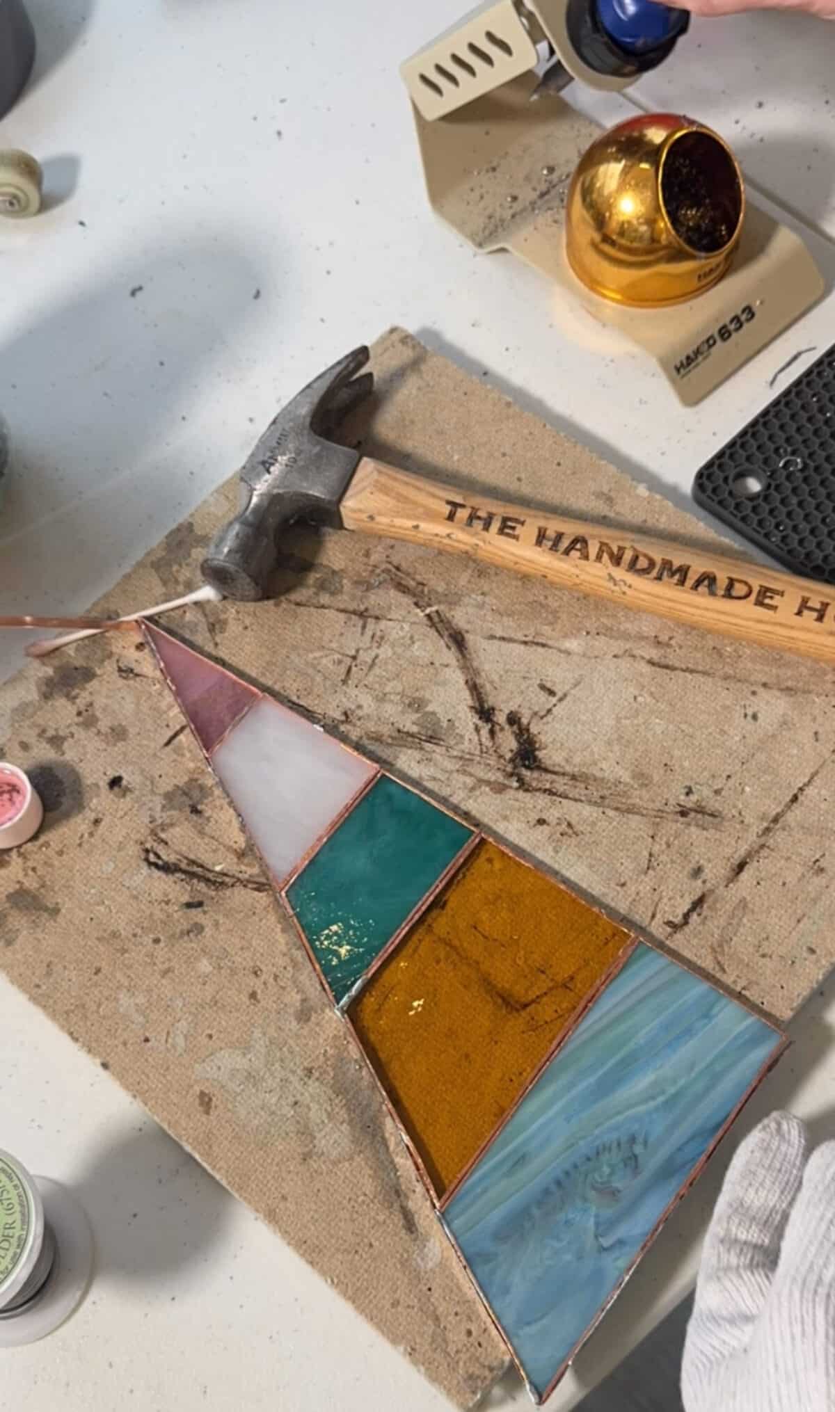 free-standing stained-glass christmas