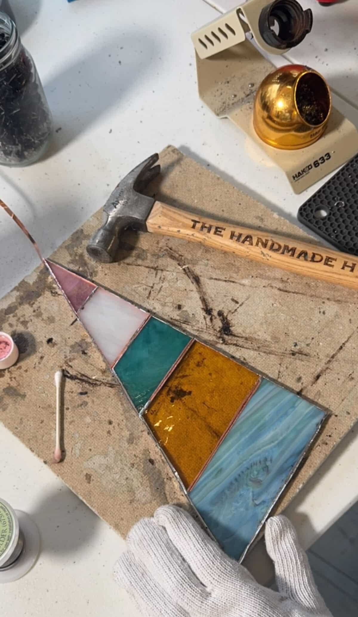 free-standing stained-glass christmas