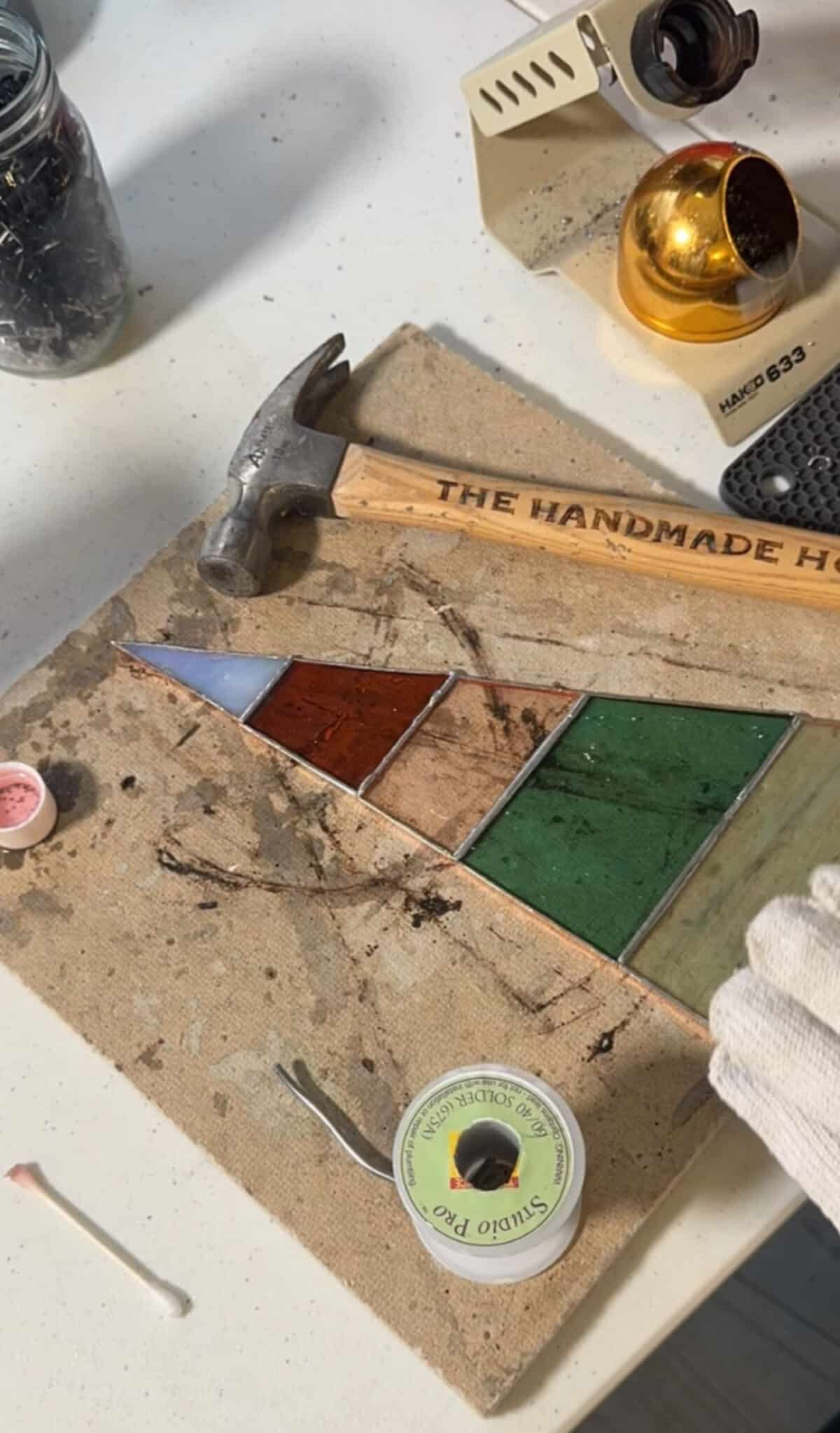 free-standing stained-glass christmas