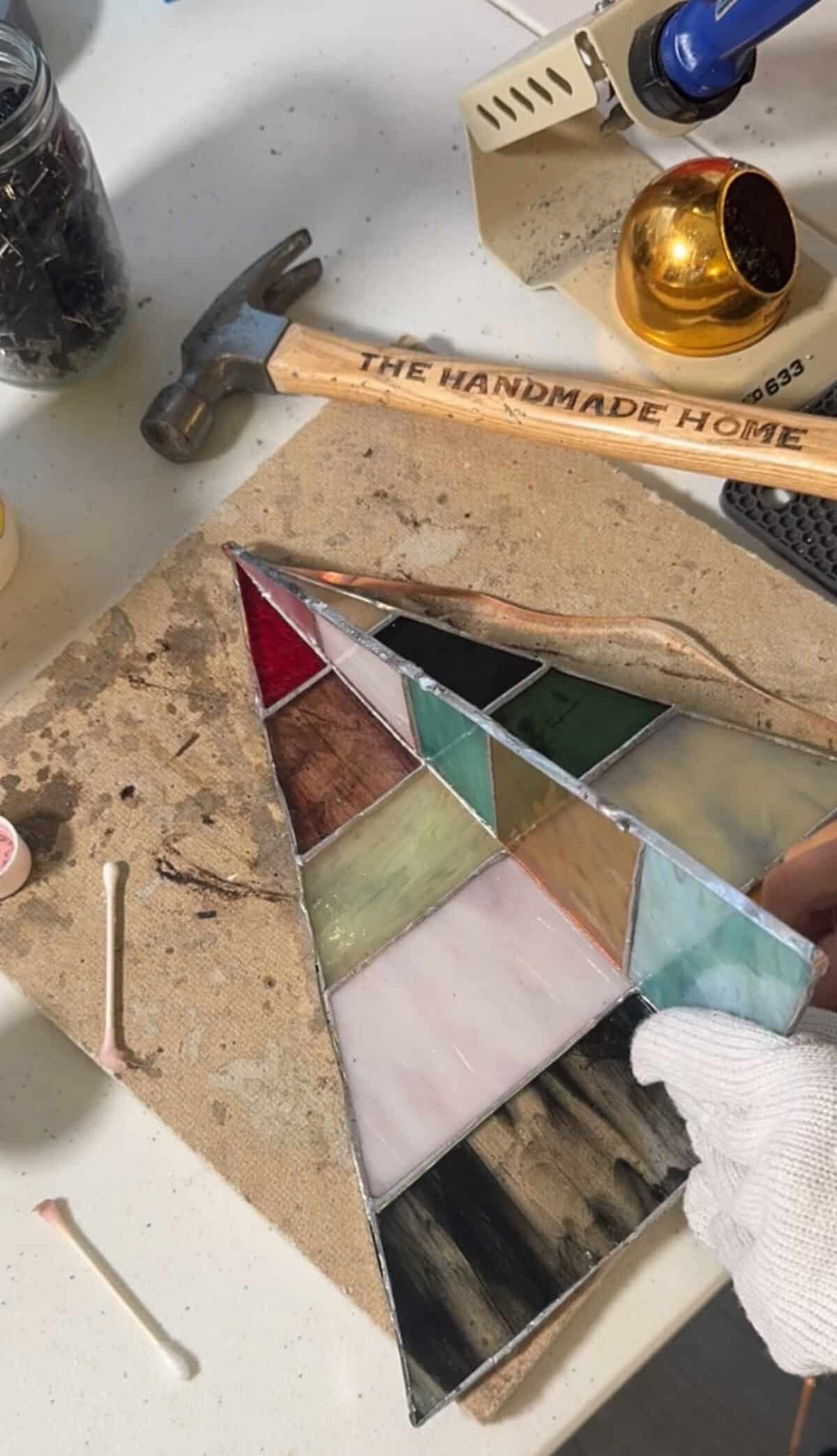 free-standing stained-glass christmas