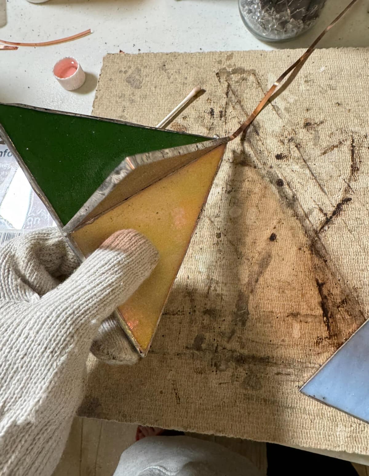 free-standing stained-glass christmas