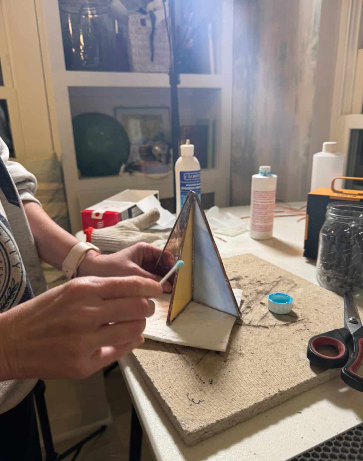 free-standing stained-glass christmas