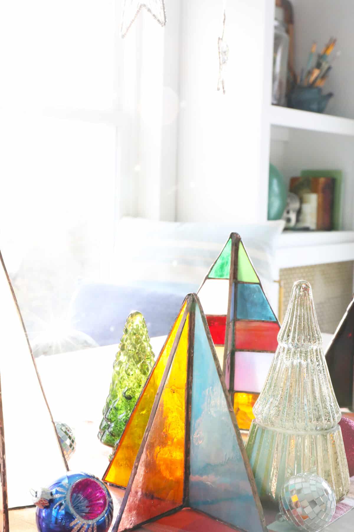 free-standing stained-glass christmas