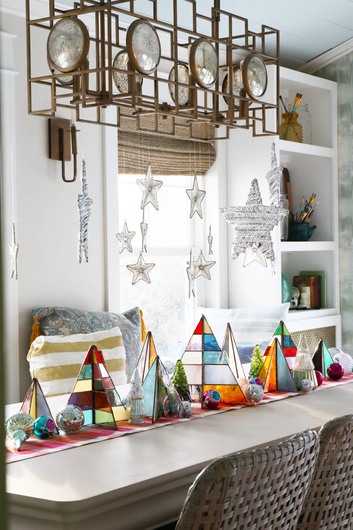 free-standing stained-glass christmas