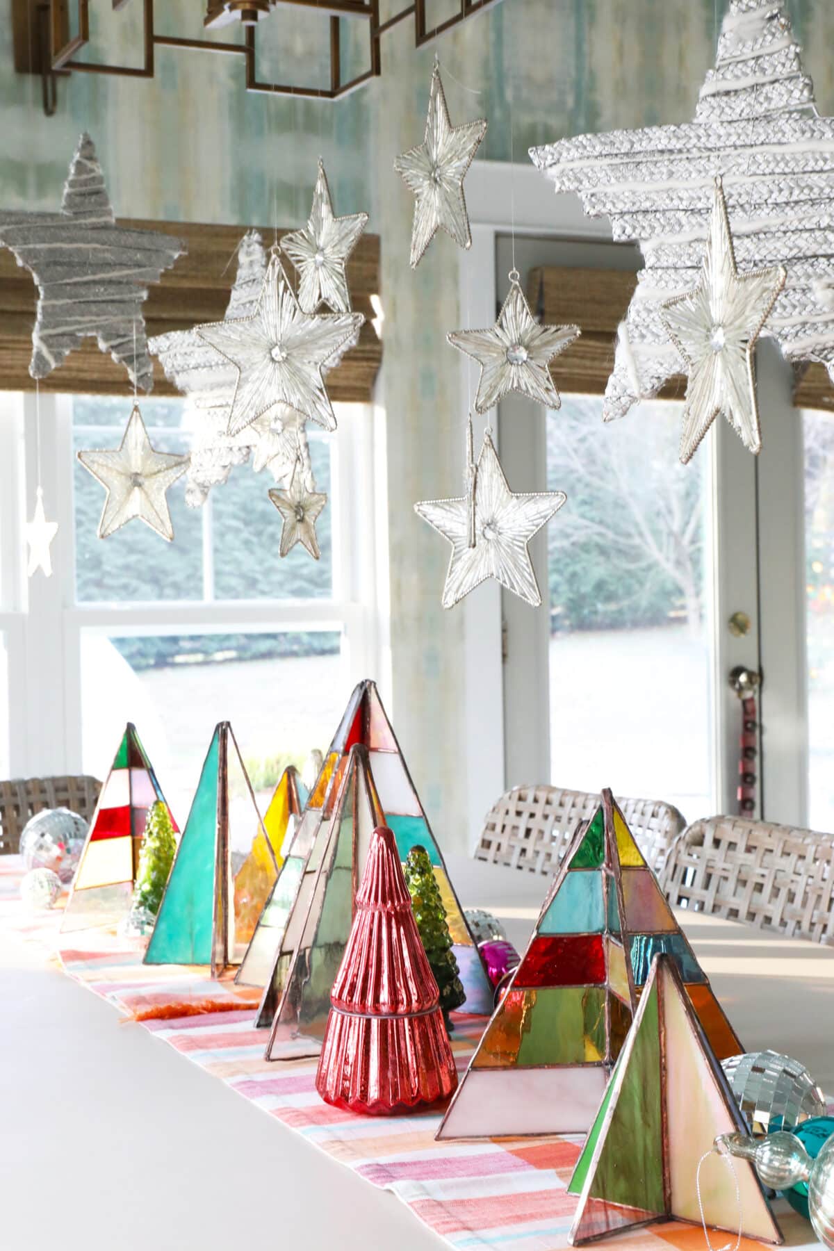 free-standing stained-glass christmas