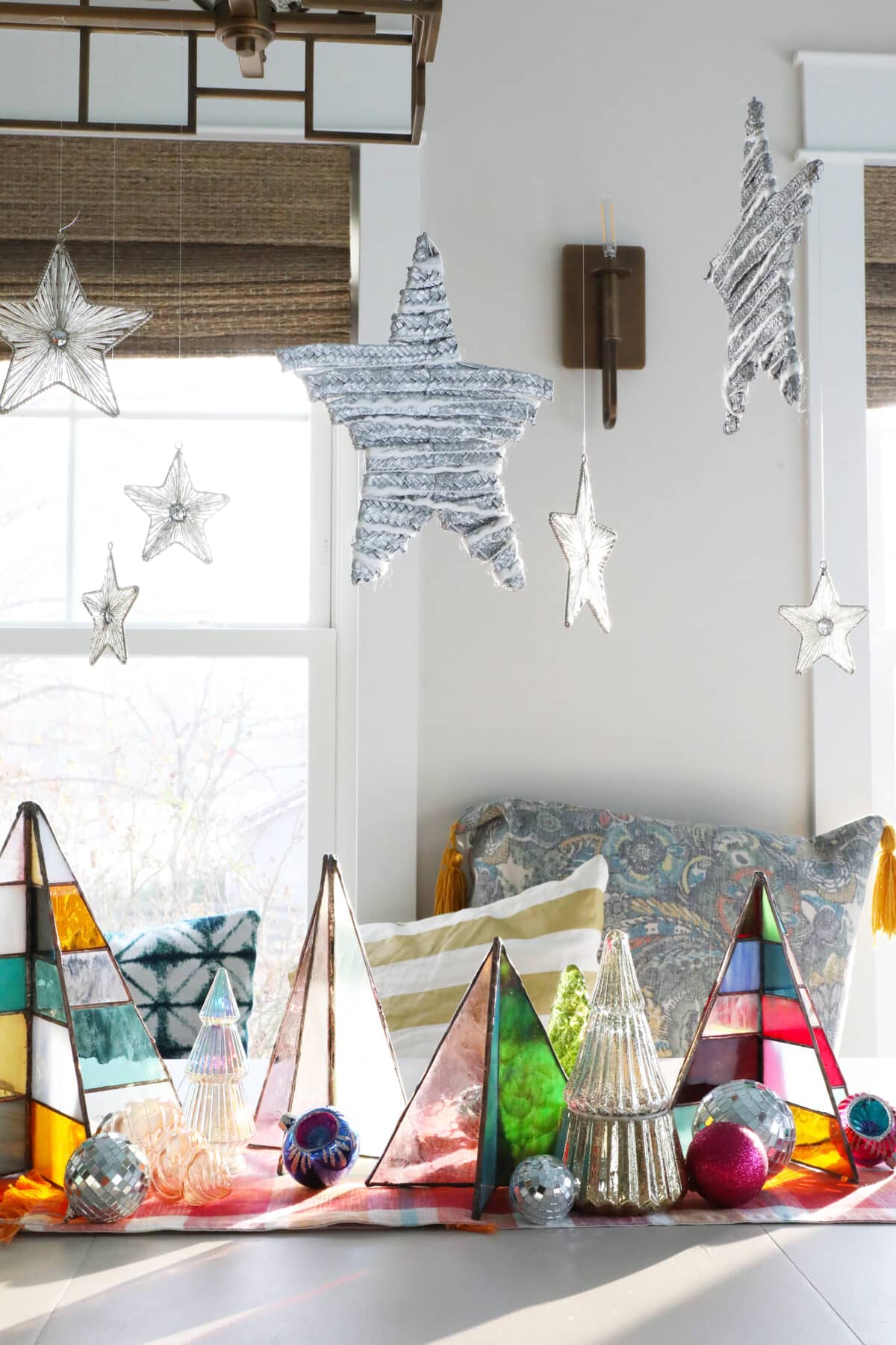 free-standing stained-glass christmas