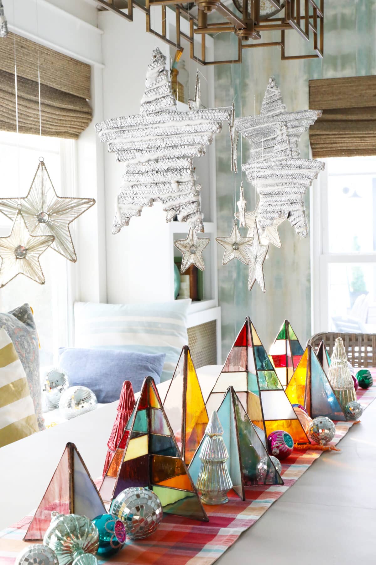 free-standing stained-glass christmas