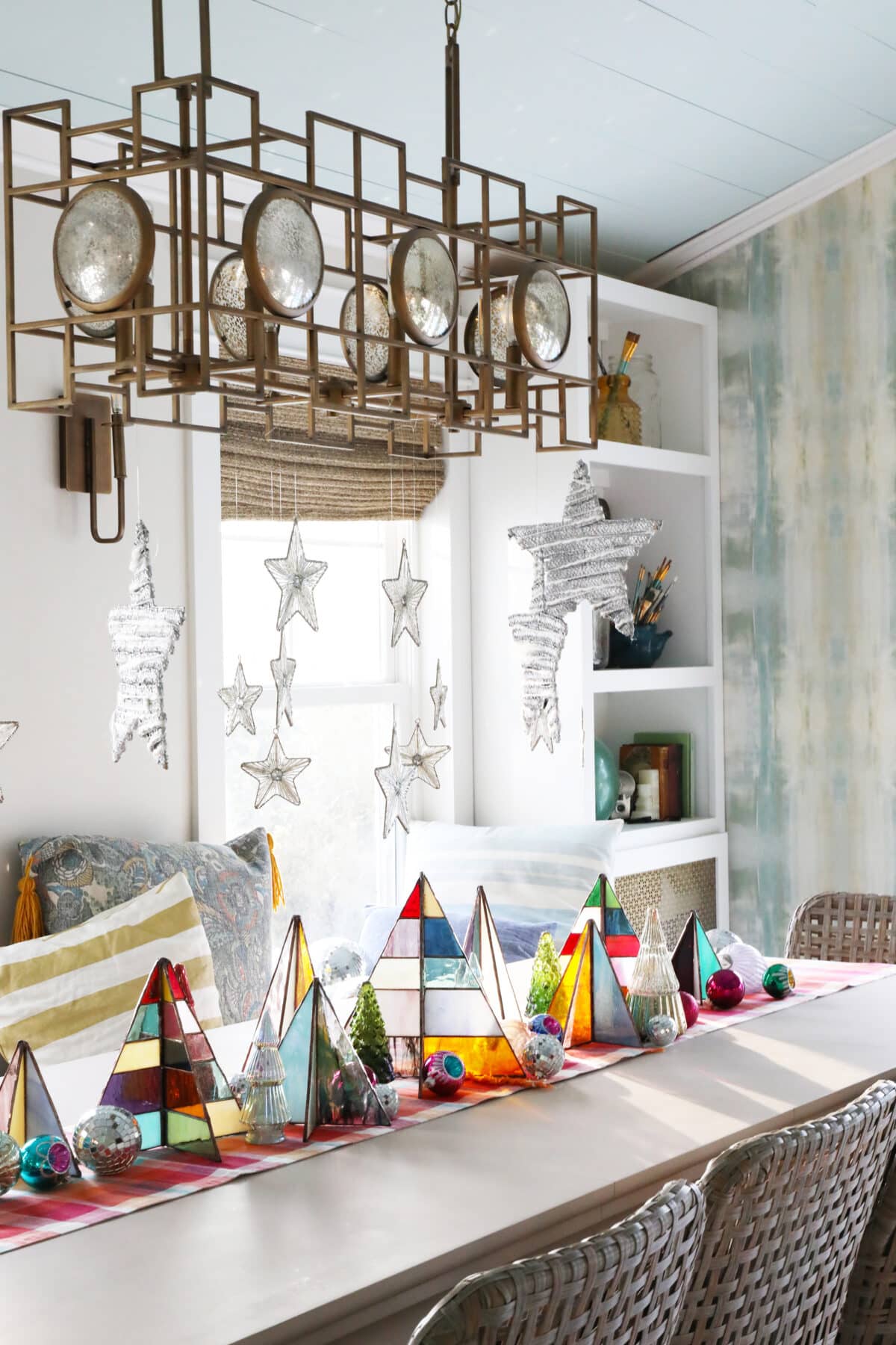 free-standing stained-glass christmas