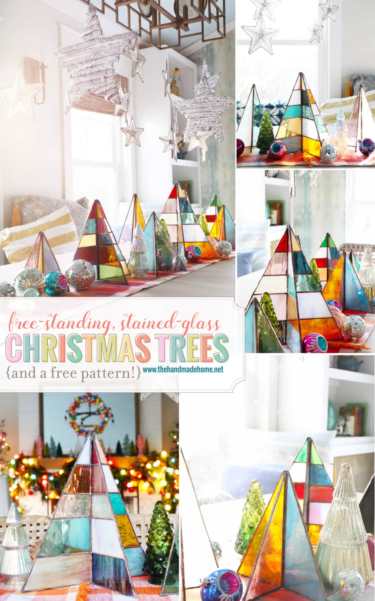 free-standing stained-glass christmas