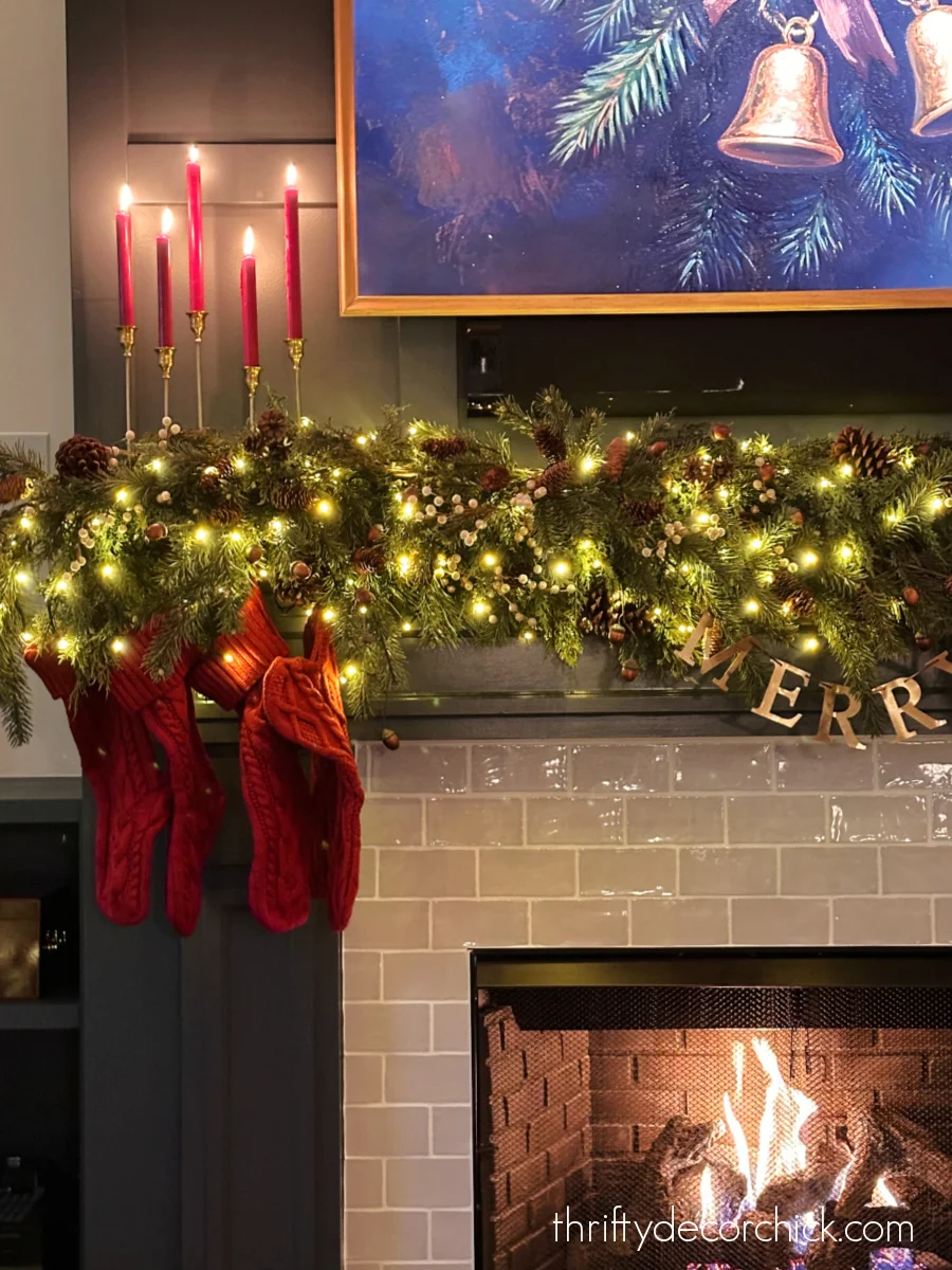 a detailed tour of the christmas decor in our great room | thrifty decor chick 35 lush cedar christmas mantel