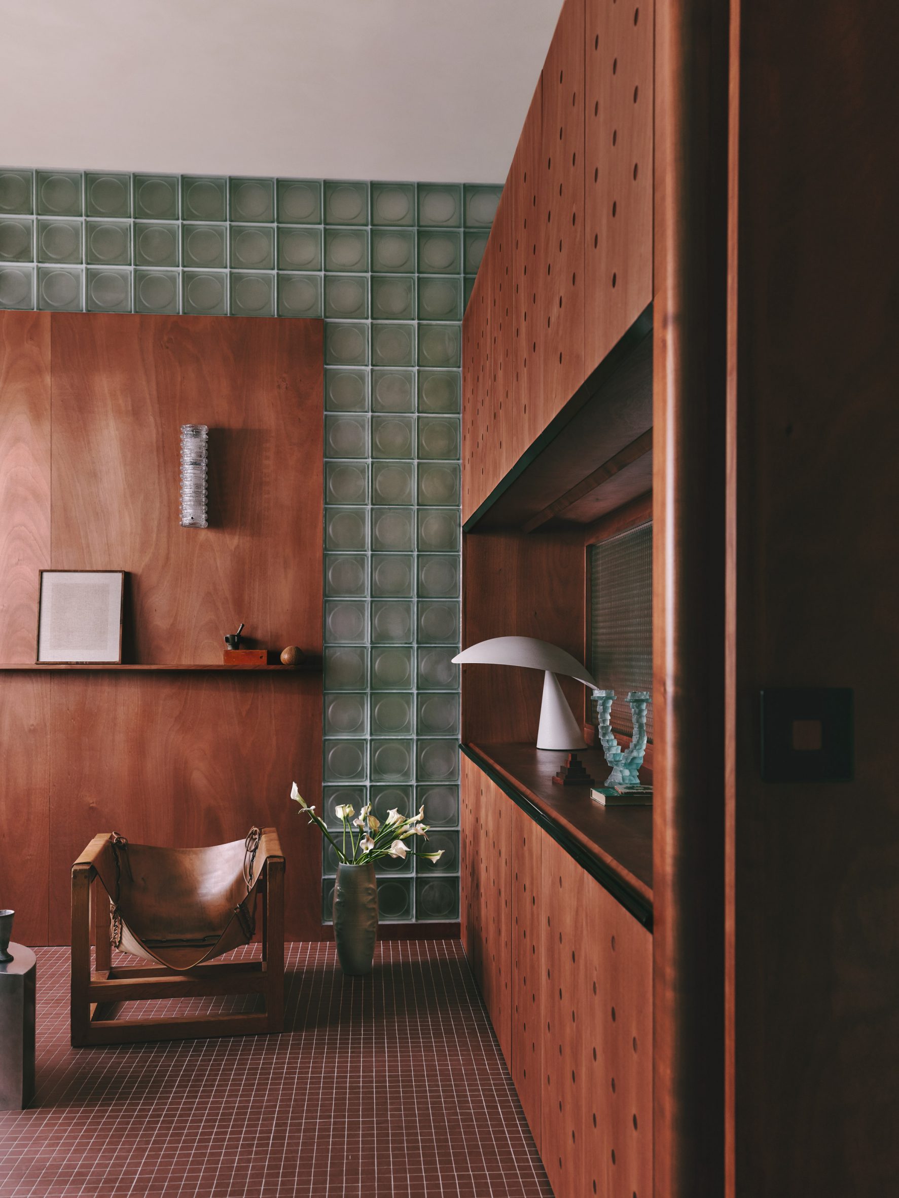 glass bricks feature in the interior