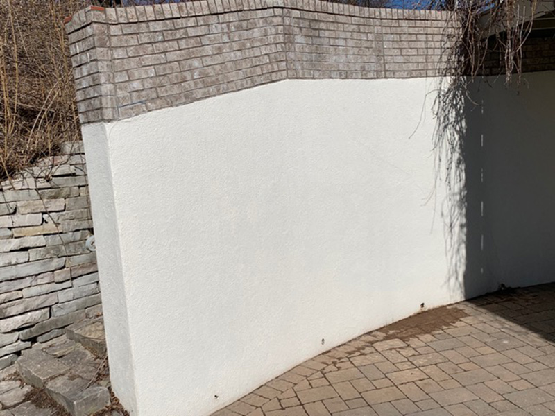 patio and wall before plantings