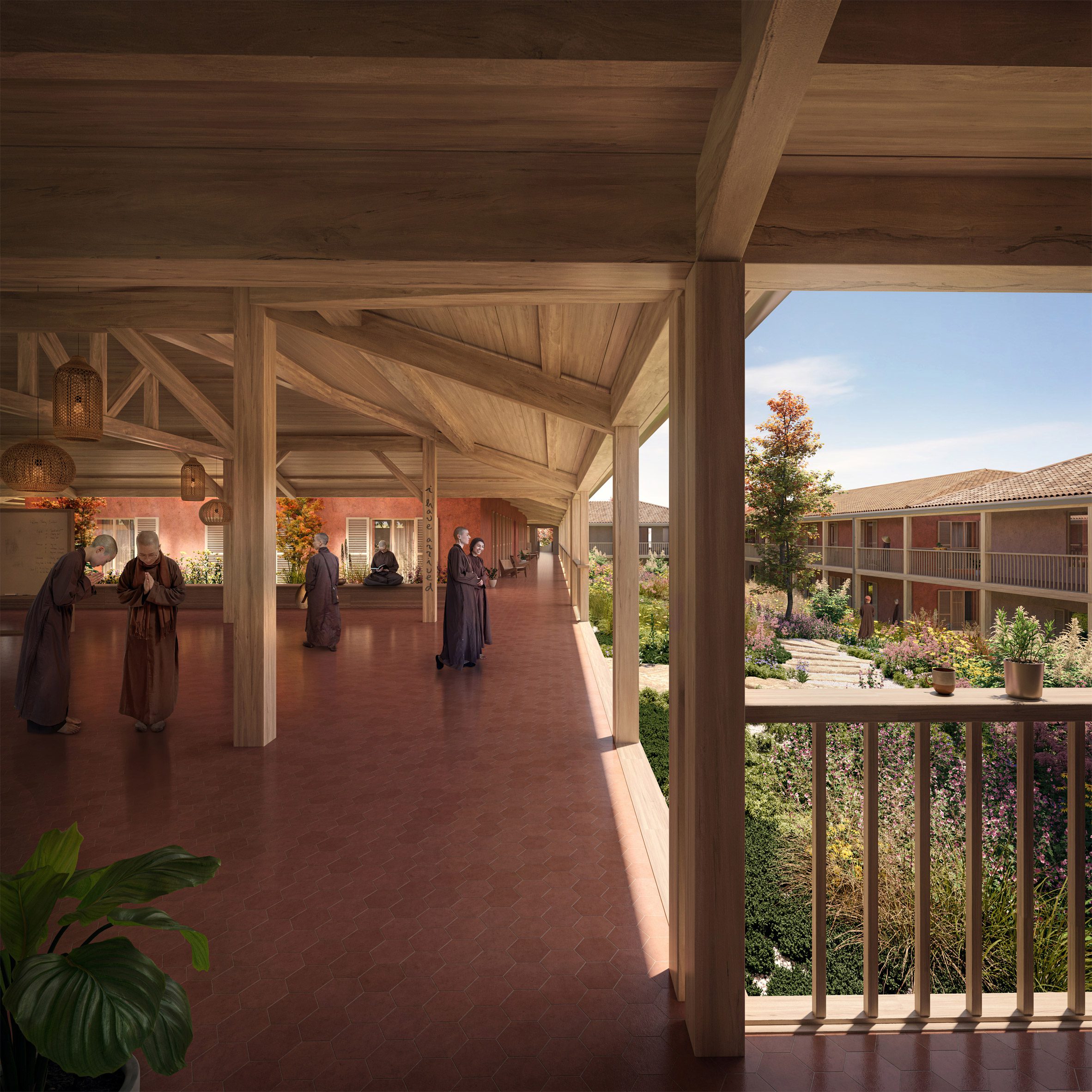 plum village buddhist monastery by mvrdv