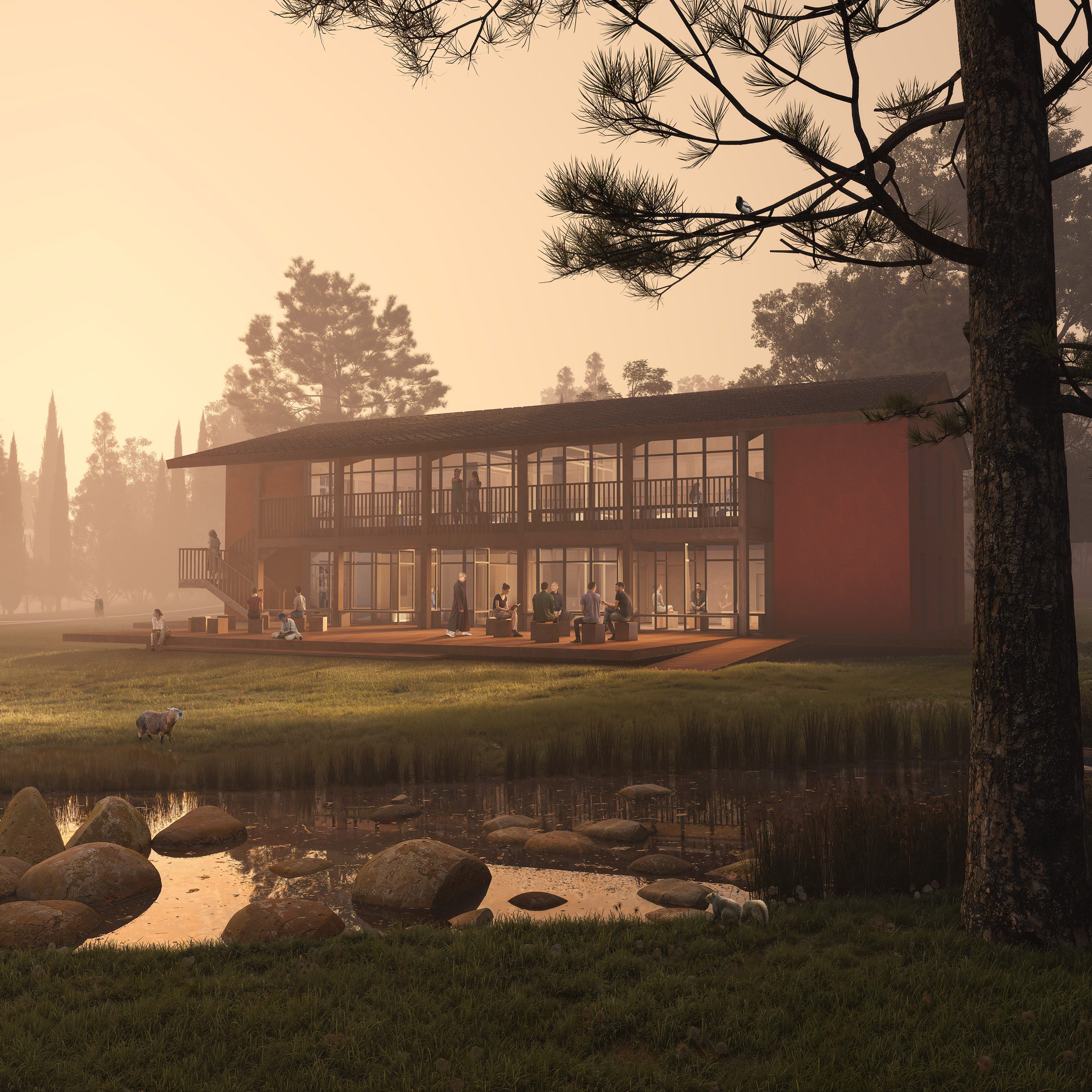 wooden guesthouse by mvrdv