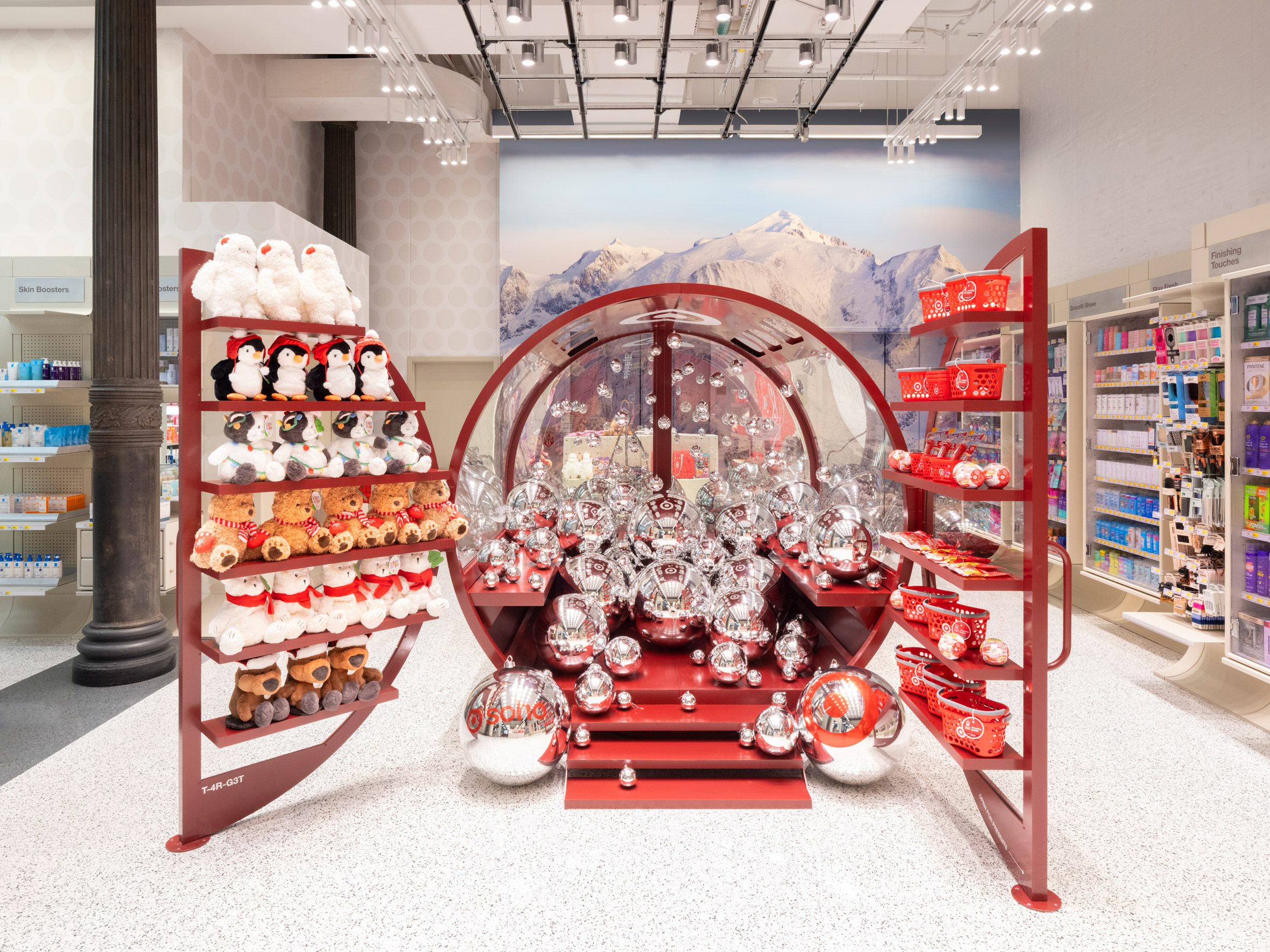 a gifting gondola display filled with target-branded products