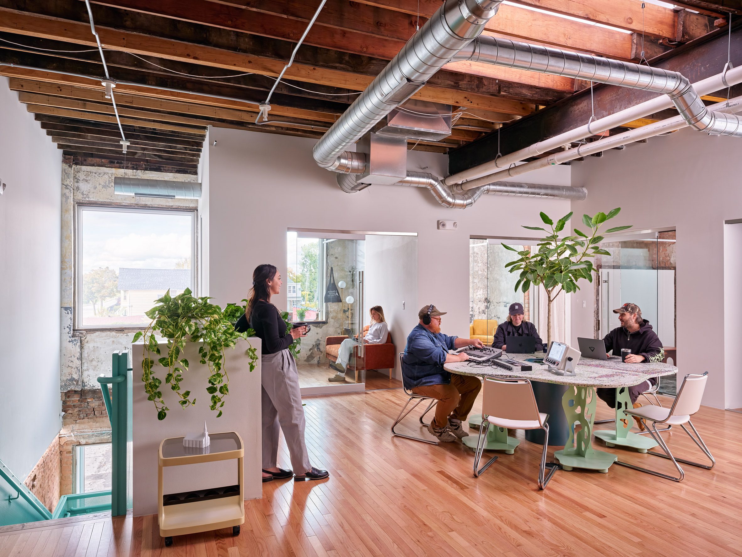creative workspaces organised around a hub that's flooded with natural light
