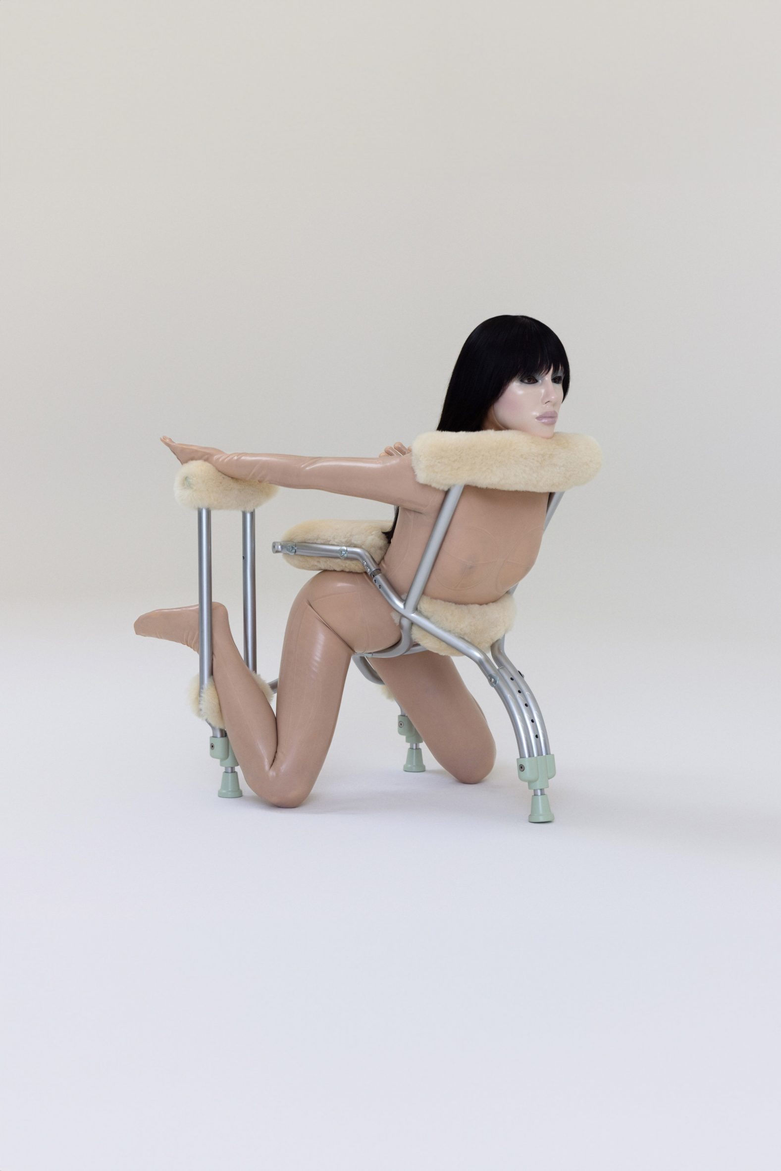 chair from bio pop performance by bianca censori