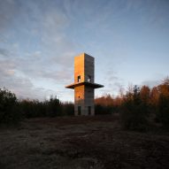 lama lookout tower at sunset