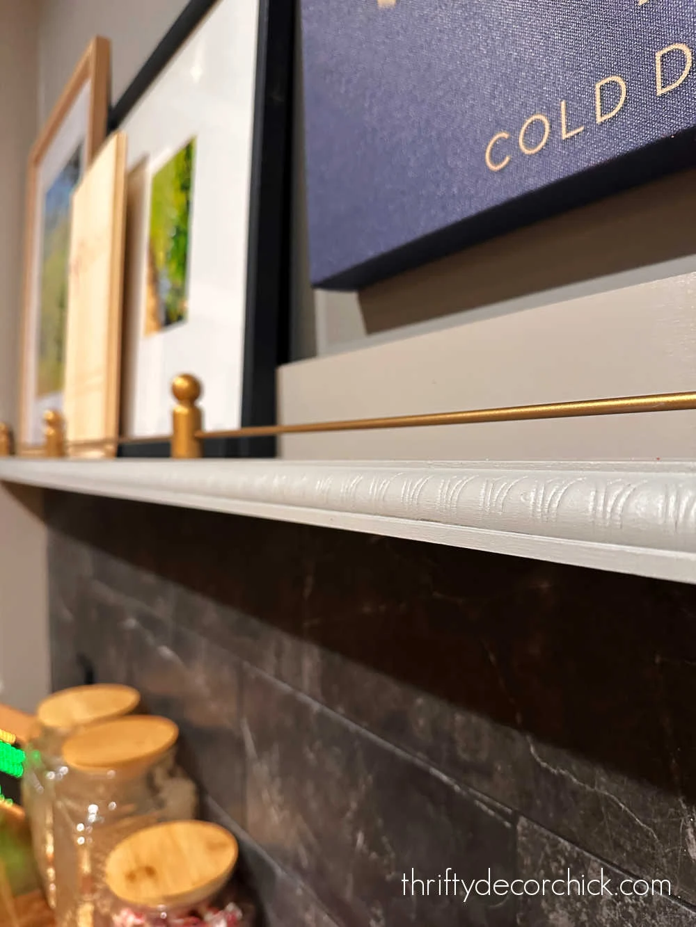 diy custom range hood with shelf and brass tipping rail | thrifty decor chick 13 diy tipping rail with wood