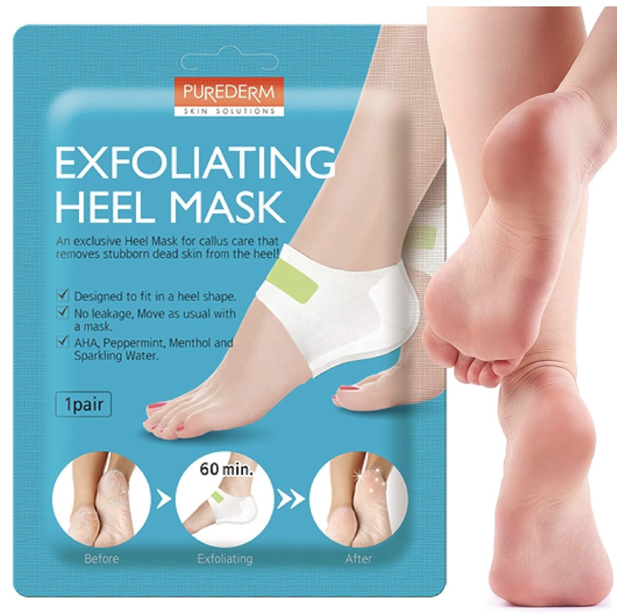 21 of the best unique stocking stuffers for under $6 11 a package of purederm exfoliating heel mask—ideal as stocking stuffers—is shown next to bare feet, one with a peeling mask applied. the packaging highlights before, during, and after results of smoother heels in 60 minutes.