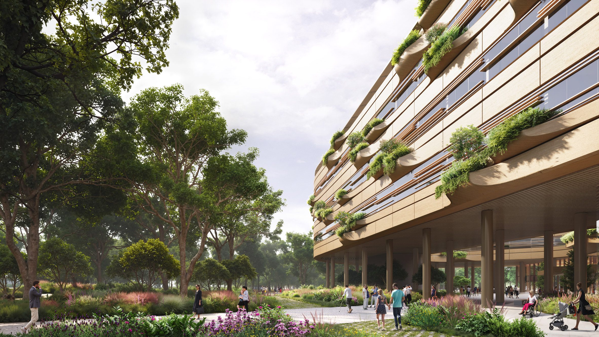 render of a healthcare facility in italy by zaha hadid architects