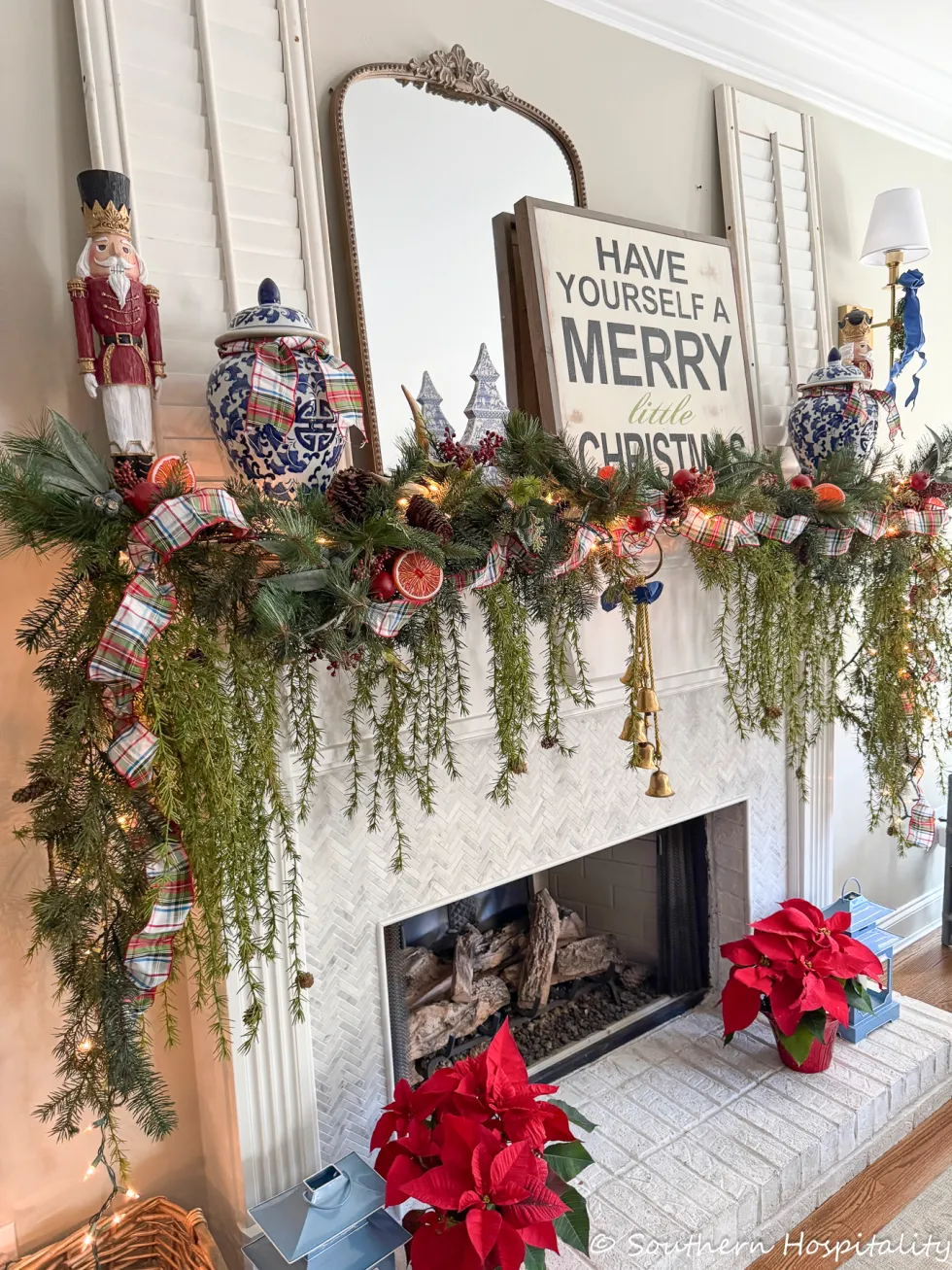 christmas mantel and kitchen - southern hospitality
