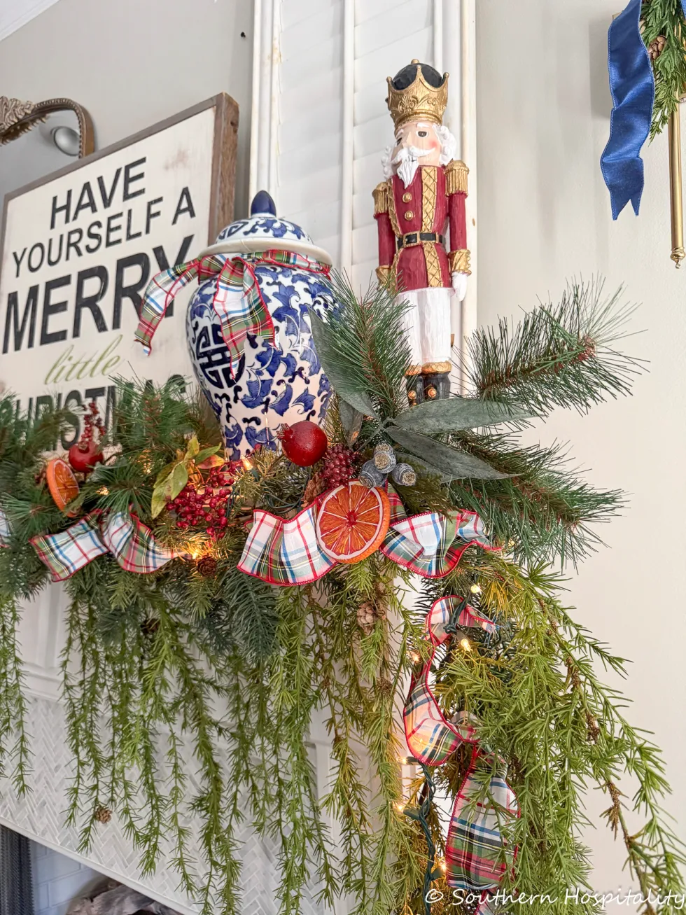 christmas mantel and kitchen - southern hospitality