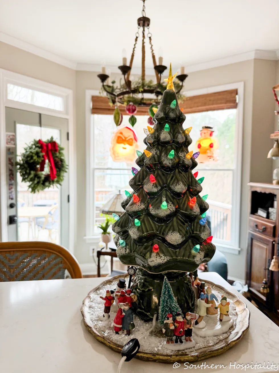 christmas mantel and kitchen - southern hospitality