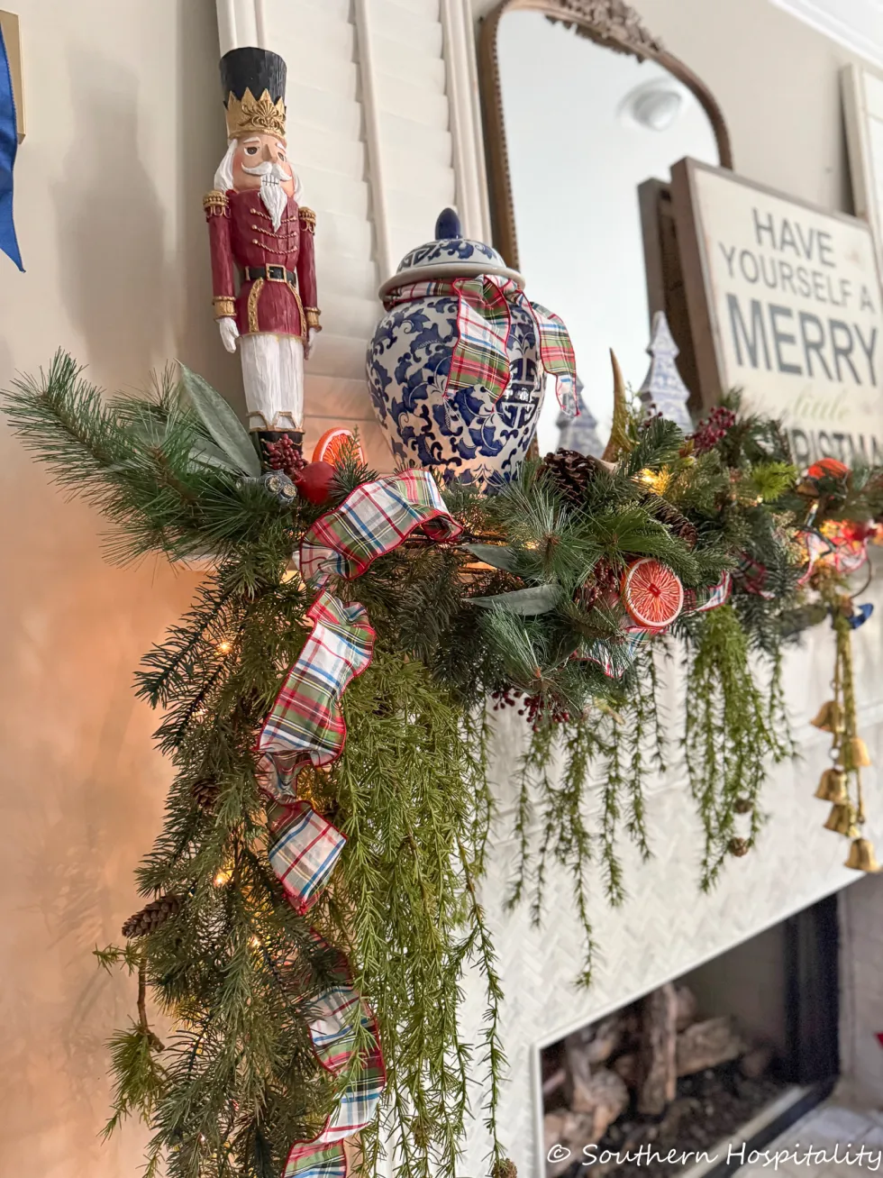christmas mantel and kitchen - southern hospitality