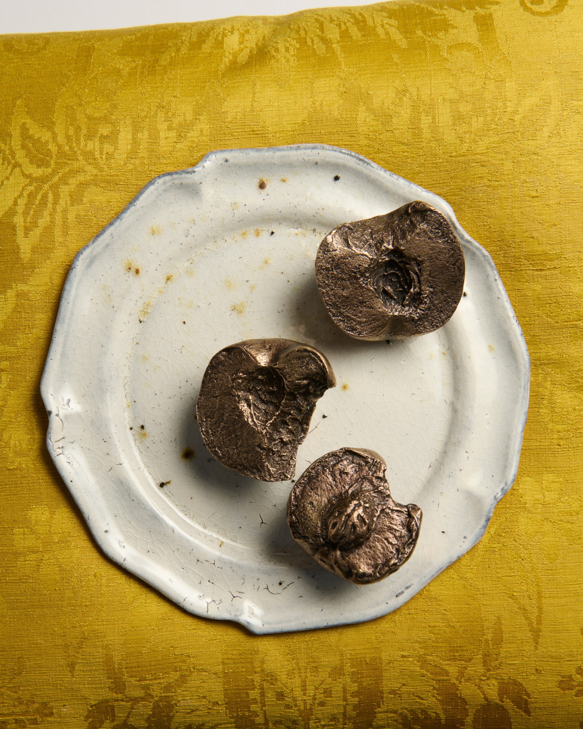 bronze casting of peaches