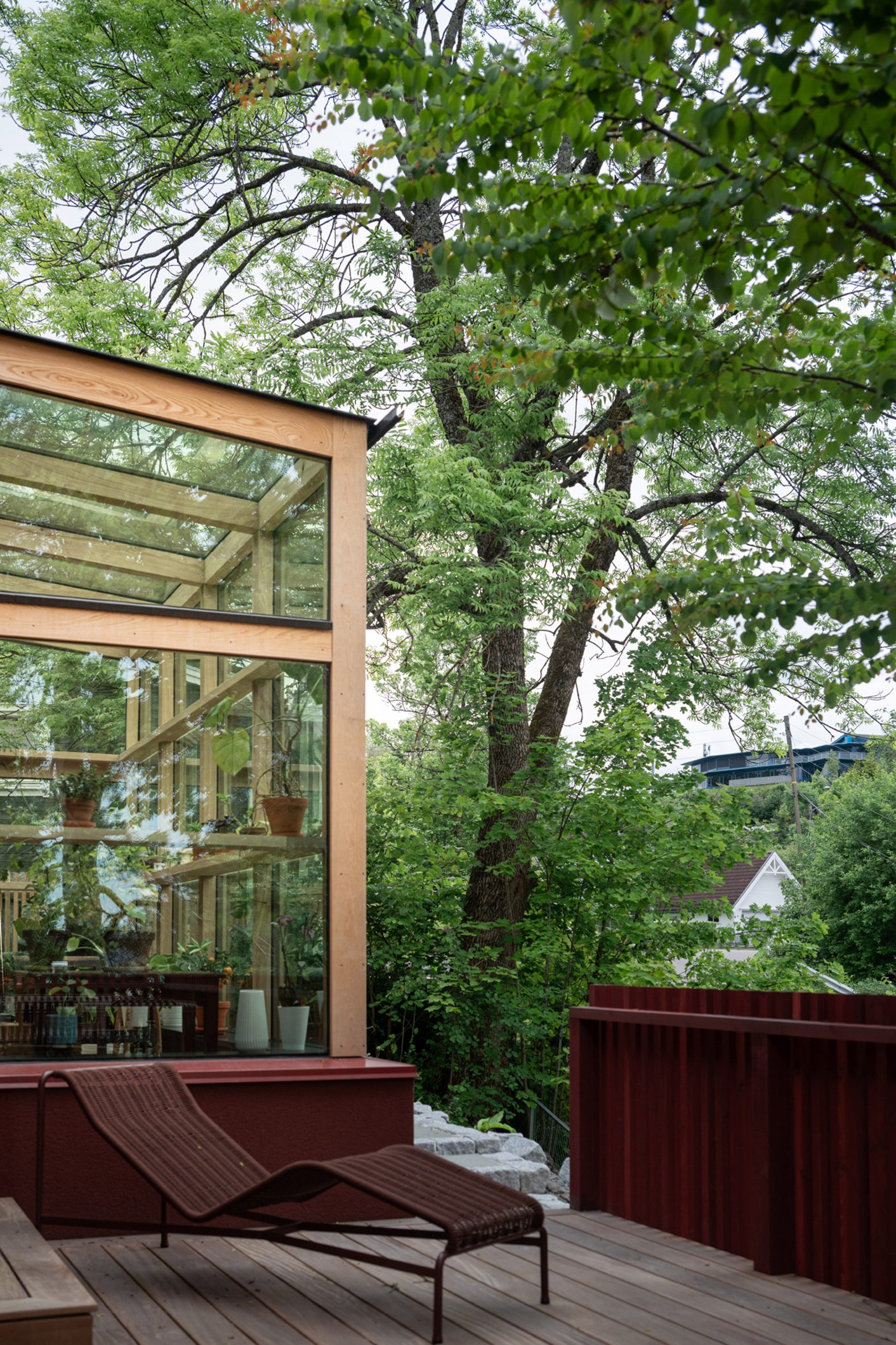 chair outside winter garden