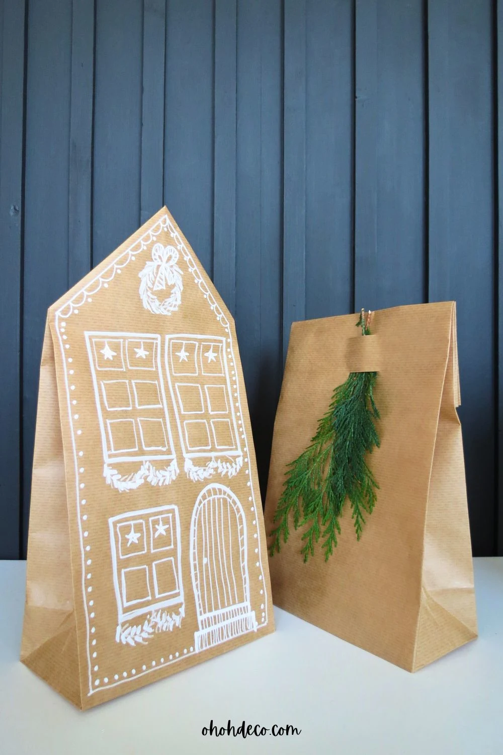 make a gift bag out of wrapping paper
