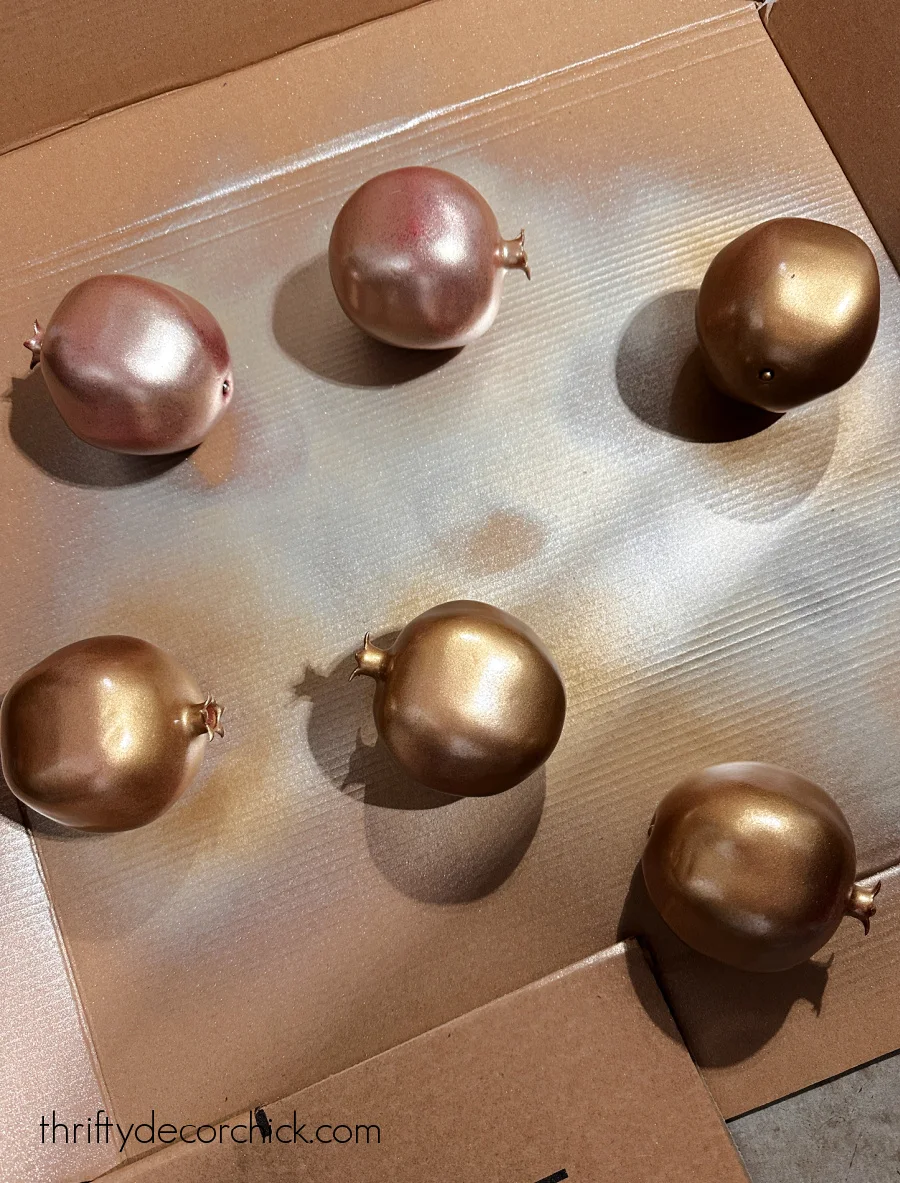 gold fake pomegranates