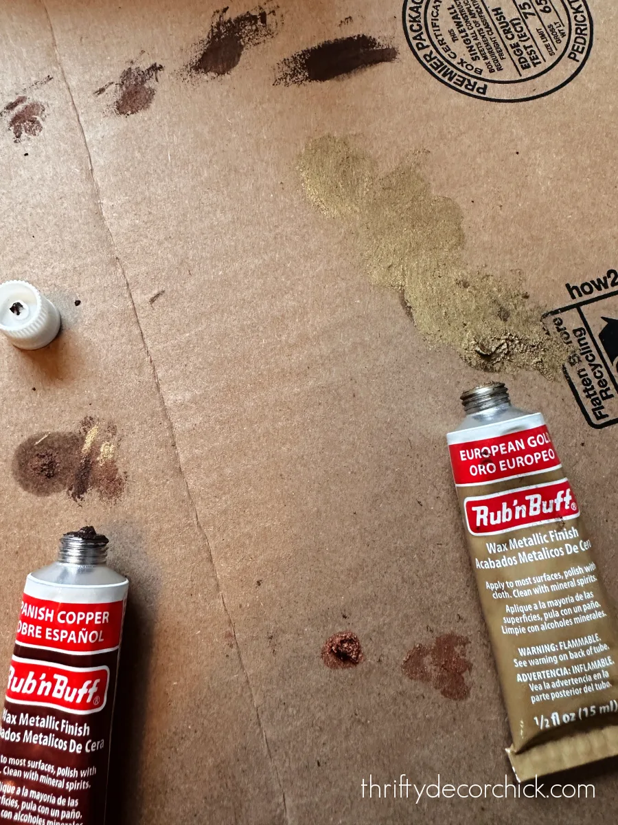 rub n buff on cardboard