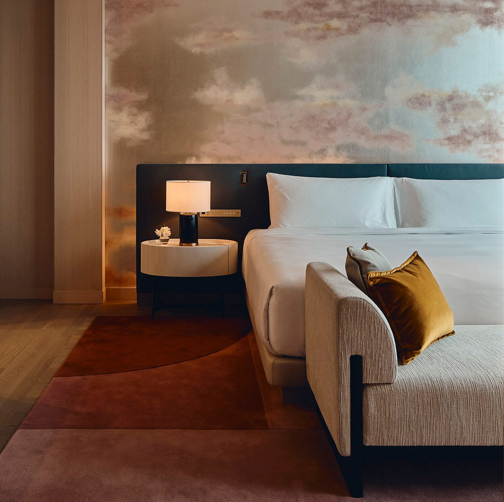 bedroom in tokyo skyscraper hotel