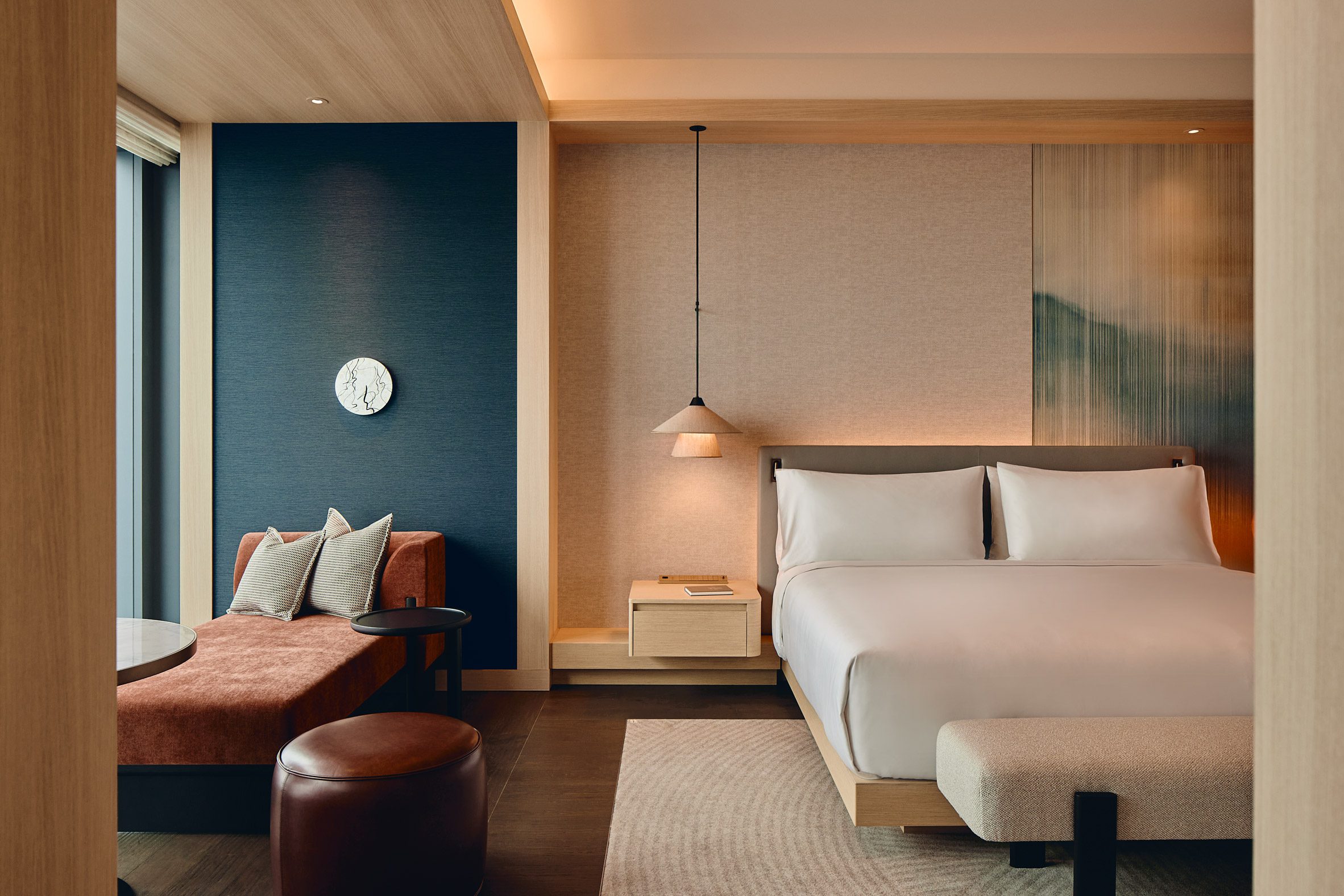 bedroom of fairmont tokyo hotel by bar studio