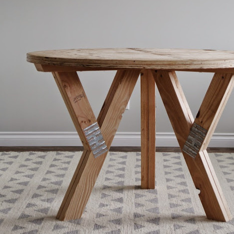 round industrial dining table