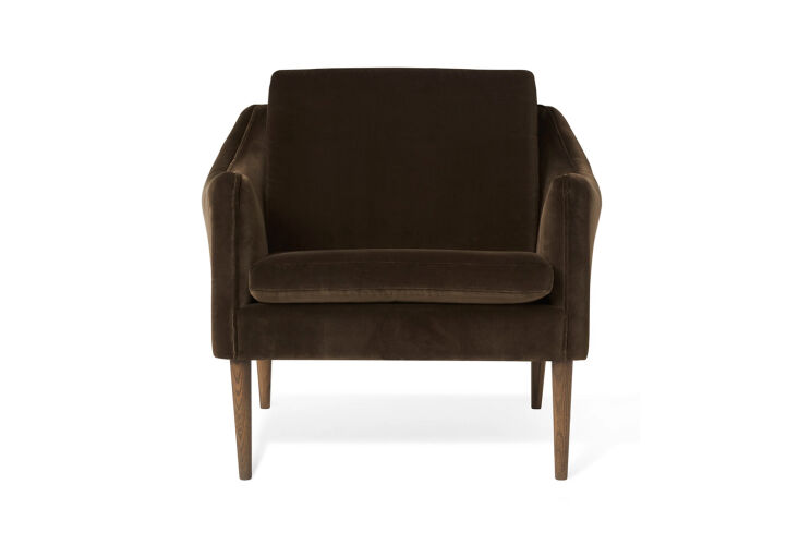 mr. olsen lounge chair by hans olsen for warm nordic in java brown velvet 15