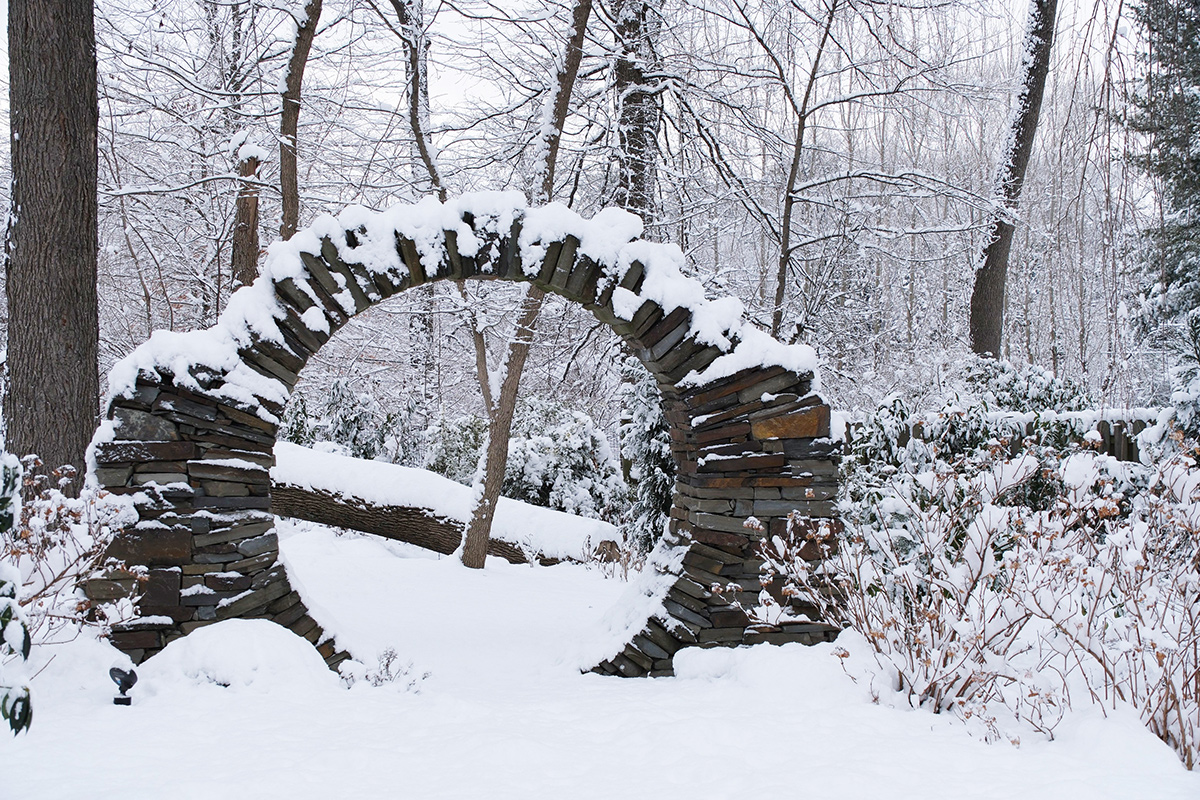 moon gate covered in snow