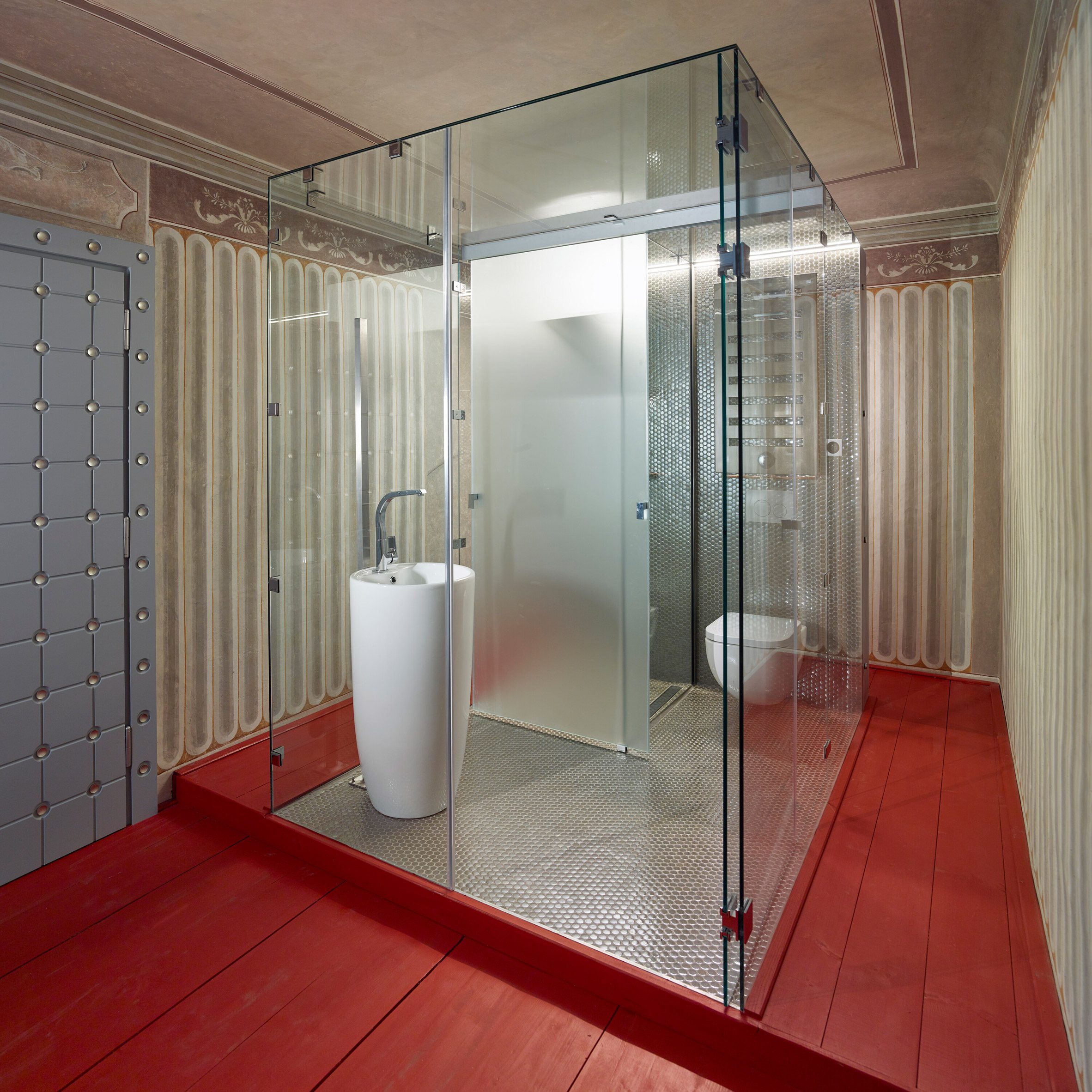 bathroom of silver house in jihlava, czech republic, by atelier štěpán 