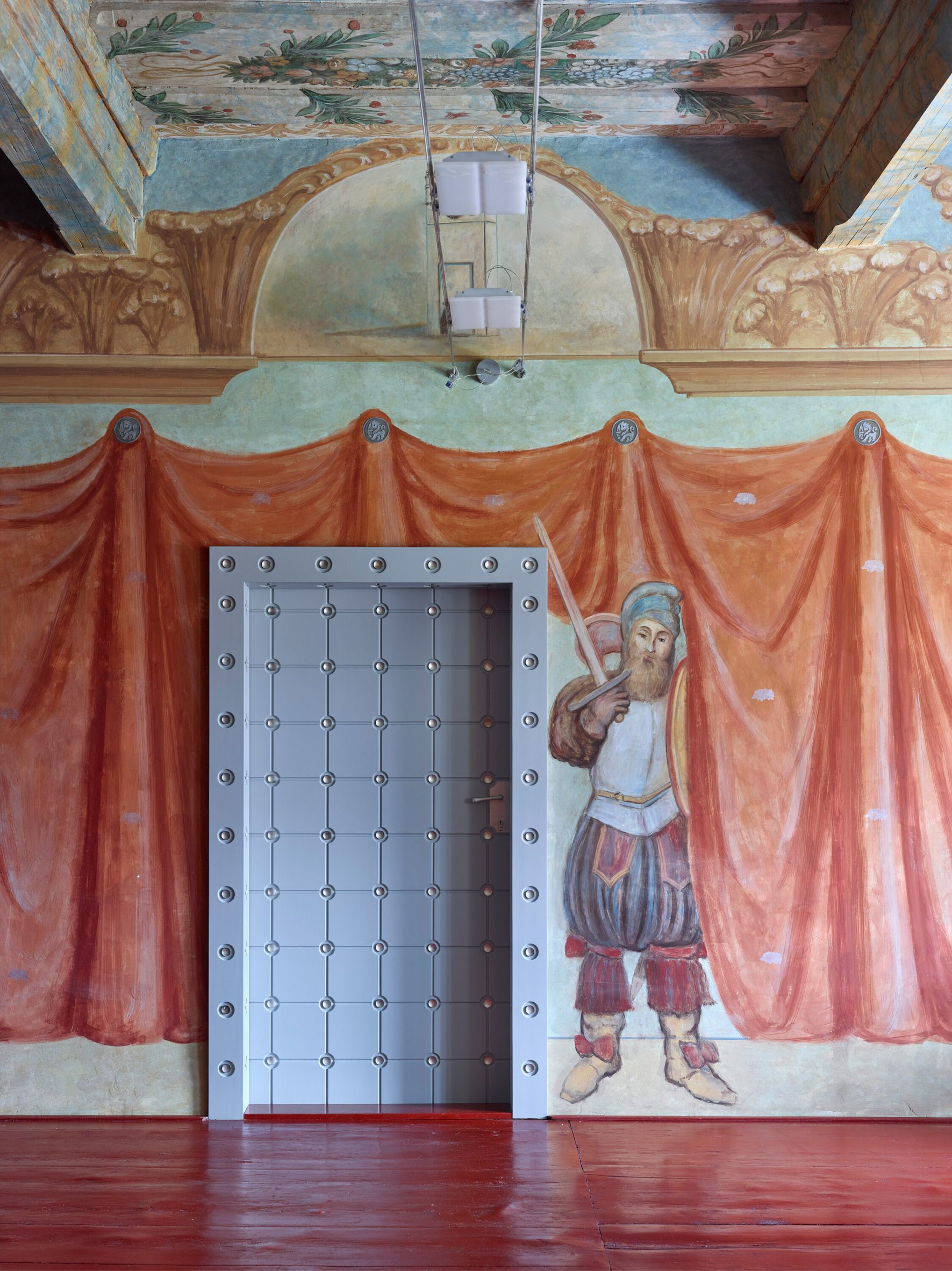 door of silver house in jihlava, czech republic, by atelier štěpán 