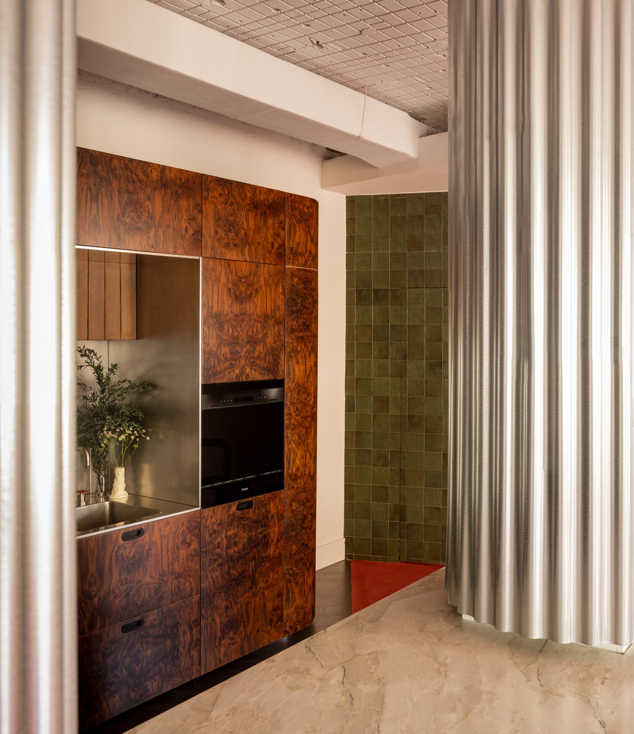 wooden kitchen in tabula studio office 