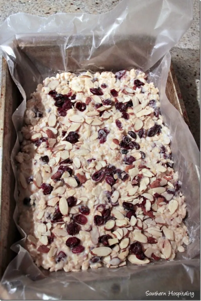 in pan on waxed paper to freeze